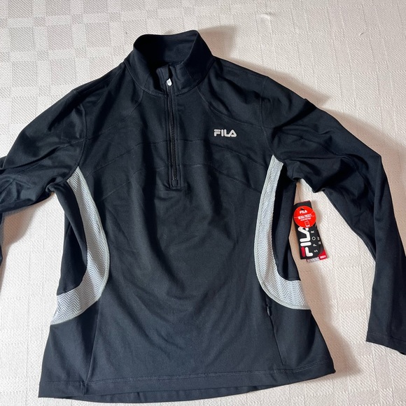 Fila Jackets & Blazers - Sporty FILA Sport NWT Black X-Large Women Quarter-Zip Pullover Media Pocket